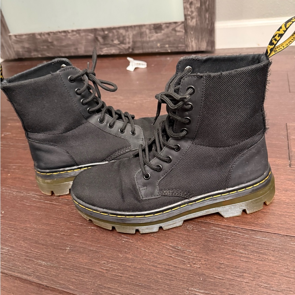 Dr. Martens Black Canvas Combat Boots